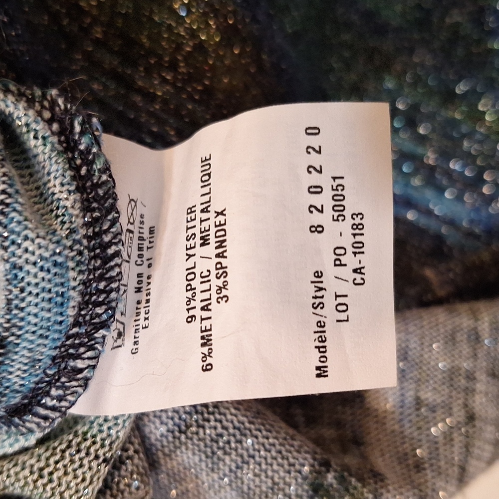 Cartise women's made in canada metallic stripe bell sleeve blouse size small - Picture 6 of 7